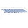 Manual retractable awning with blue and white LED 500x300 cm by vidaXL, Awnings - Ref: Foro24-3069581, Price: 540,07 €, Disco...