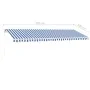 Manual retractable awning with blue and white LED 500x300 cm by vidaXL, Awnings - Ref: Foro24-3069581, Price: 531,21 €, Disco...