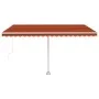 Manual retractable awning with orange and brown LED light 450x350 cm by vidaXL, Awnings - Ref: Foro24-3069645, Price: 523,97 ...