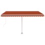 Manuell einziehbare Markise mit orangefarbenem und braunem LED-Licht, 450 x 350 cm von vidaXL, Markisen - Ref: Foro24-3069645...