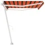 Manual retractable awning with orange and brown LED light 450x350 cm by vidaXL, Awnings - Ref: Foro24-3069645, Price: 523,97 ...