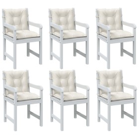 Low back chair cushions 6 units cream melange fabric 100x50x7 cm by vidaXL, Cushions for chairs and sofas - Ref: Foro24-40023...