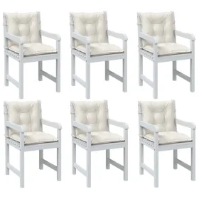 Low back chair cushions 6 units cream melange fabric 100x50x7 cm by vidaXL, Cushions for chairs and sofas - Ref: Foro24-40023...