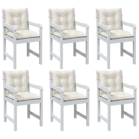 Low back chair cushions 6 units cream melange fabric 100x50x7 cm by vidaXL, Cushions for chairs and sofas - Ref: Foro24-40023...