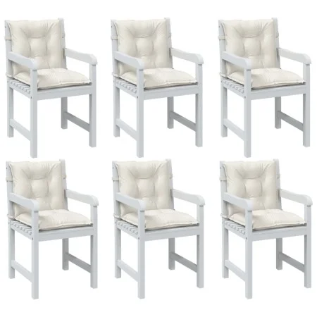 Low back chair cushions 6 units cream melange fabric 100x50x7 cm by vidaXL, Cushions for chairs and sofas - Ref: Foro24-40023...