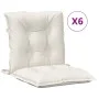 Low back chair cushions 6 units cream melange fabric 100x50x7 cm by vidaXL, Cushions for chairs and sofas - Ref: Foro24-40023...