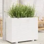 Jardinera de madera maciza de pino blanca 90x40x72 cm de vidaXL, Maceteros y jardineras - Ref: Foro24-3282635, Precio: 236,86...