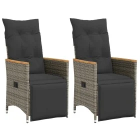 Garden recliners and cushions 2 pcs gray synthetic rattan by vidaXL, Garden chairs - Ref: Foro24-365672, Price: 250,70 €, Dis...
