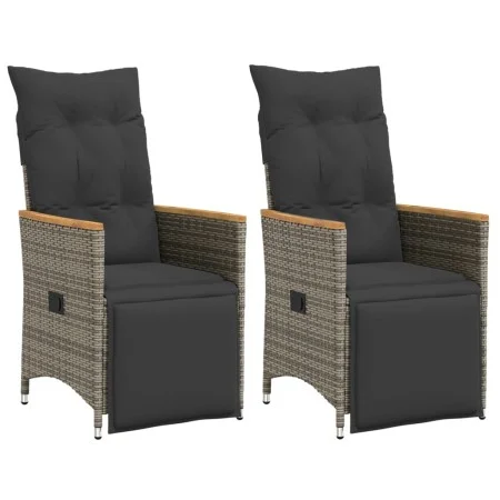 Garden recliners and cushions 2 pcs gray synthetic rattan by vidaXL, Garden chairs - Ref: Foro24-365672, Price: 250,70 €, Dis...