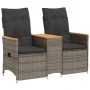 2-Sitzer-Gartensofa mit grauem PE-Rattantisch von vidaXL, Outdoor-Sofas - Ref: Foro24-365721, Preis: 258,43 €, Rabatt: %