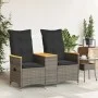 2-Sitzer-Gartensofa mit grauem PE-Rattantisch von vidaXL, Outdoor-Sofas - Ref: Foro24-365721, Preis: 258,43 €, Rabatt: %