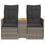 2-seater reclining garden sofa with gray PE rattan table by vidaXL, Outdoor sofas - Ref: Foro24-365721, Price: 263,49 €, Disc...