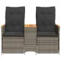2-Sitzer-Gartensofa mit grauem PE-Rattantisch von vidaXL, Outdoor-Sofas - Ref: Foro24-365721, Preis: 258,43 €, Rabatt: %