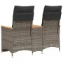 2-Sitzer-Gartensofa mit grauem PE-Rattantisch von vidaXL, Outdoor-Sofas - Ref: Foro24-365721, Preis: 258,43 €, Rabatt: %