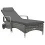 Anthracite gray synthetic rattan sun lounger with wheels by vidaXL, Loungers - Ref: Foro24-49497, Price: 242,02 €, Discount: %