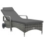 Tumbona con ruedas de ratán sintético gris antracita de vidaXL, Tumbonas - Ref: Foro24-49497, Precio: 245,62 €, Descuento: %