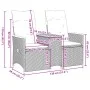 2-Sitzer-Gartensofa mit grauem PE-Rattantisch von vidaXL, Outdoor-Sofas - Ref: Foro24-365721, Preis: 258,43 €, Rabatt: %