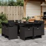 9-teiliges Garten-Essset und schwarze Kissen aus synthetischem Rattan von vidaXL, Gartensets - Ref: Foro24-3277782, Preis: 52...