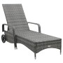 Tumbona con ruedas de ratán sintético gris antracita de vidaXL, Tumbonas - Ref: Foro24-49497, Precio: 245,62 €, Descuento: %