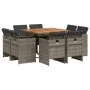 Garden dining set 9 pieces and gray synthetic rattan cushions by vidaXL, Garden sets - Ref: Foro24-3277789, Price: 584,08 €, ...