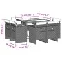 Garden dining set 9 pieces and gray synthetic rattan cushions by vidaXL, Garden sets - Ref: Foro24-3277789, Price: 584,08 €, ...