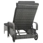 Anthracite gray synthetic rattan sun lounger with wheels by vidaXL, Loungers - Ref: Foro24-49497, Price: 242,02 €, Discount: %
