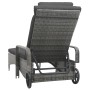 Tumbona con ruedas de ratán sintético gris antracita de vidaXL, Tumbonas - Ref: Foro24-49497, Precio: 245,62 €, Descuento: %