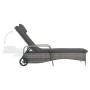 Tumbona con ruedas de ratán sintético gris antracita de vidaXL, Tumbonas - Ref: Foro24-49497, Precio: 245,62 €, Descuento: %