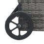 Tumbona con ruedas de ratán sintético gris antracita de vidaXL, Tumbonas - Ref: Foro24-49497, Precio: 245,62 €, Descuento: %