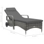 Anthracite gray synthetic rattan sun lounger with wheels by vidaXL, Loungers - Ref: Foro24-49497, Price: 245,62 €, Discount: %