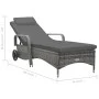 Anthracite gray synthetic rattan sun lounger with wheels by vidaXL, Loungers - Ref: Foro24-49497, Price: 242,02 €, Discount: %