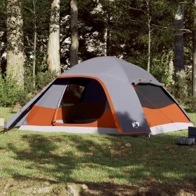 Family tent with waterproof dome 6 people gray orange by vidaXL, tents - Ref: Foro24-94725, Price: 160,71 €, Discount: %