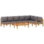 Garden sofa set with cushions 5 pieces solid acacia wood by vidaXL, Garden sets - Ref: Foro24-3214872, Price: 711,55 €, Disco...