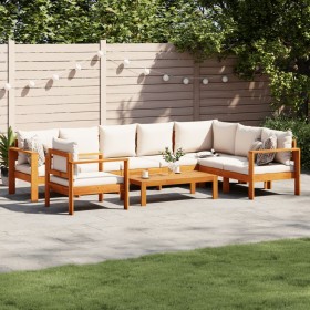 Garden sofa set with cushions 6 pieces solid acacia wood by vidaXL, Garden sets - Ref: Foro24-3214851, Price: 913,57 €, Disco...