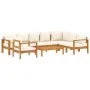 Gartensofa-Set mit Kissen 6-teilig aus massivem Akazienholz von vidaXL, Gartensets - Ref: Foro24-3214851, Preis: 859,10 €, Ra...