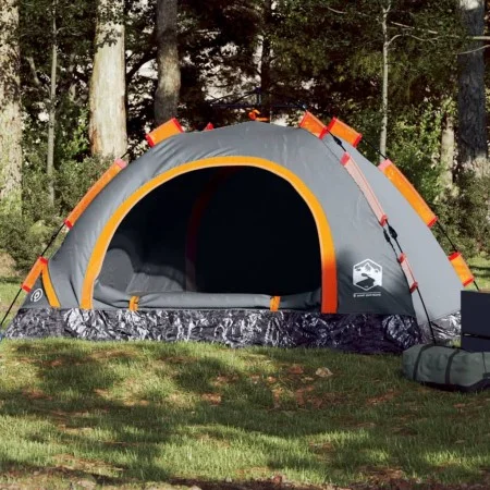 3 person quick opening gray and orange camping tent by vidaXL, tents - Ref: Foro24-4004167, Price: 63,63 €, Discount: %