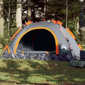 4 person quick opening gray and orange camping tent by vidaXL, tents - Ref: Foro24-4004171, Price: 95,08 €, Discount: %