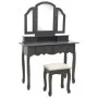 Gray paulownia wood dressing table and stool set 100x40x146cm by vidaXL, Bedroom Dressers - Ref: Foro24-289325, Price: 179,53...