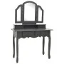 Gray paulownia wood dressing table and stool set 100x40x146cm by vidaXL, Bedroom Dressers - Ref: Foro24-289325, Price: 179,53...