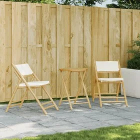 Klappbare Bistrostühle mit Kissen 2 Stück cremeweißer Bambus von vidaXL, Gartenstühle - Ref: Foro24-365871, Preis: 130,93 €, ...