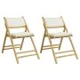 Klappbare Bistrostühle mit Kissen 2 Stück cremeweißer Bambus von vidaXL, Gartenstühle - Ref: Foro24-365871, Preis: 130,93 €, ...