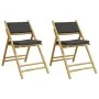 2 Stück klappbare Bistrostühle aus Bambus mit dunkelgrauen Kissen von vidaXL, Gartenstühle - Ref: Foro24-365873, Preis: 130,6...