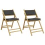 2 Stück klappbare Bistrostühle aus Bambus mit dunkelgrauen Kissen von vidaXL, Gartenstühle - Ref: Foro24-365873, Preis: 118,4...