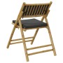 2 Stück klappbare Bistrostühle aus Bambus mit dunkelgrauen Kissen von vidaXL, Gartenstühle - Ref: Foro24-365873, Preis: 118,4...