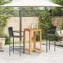 Garden table and stools 3 pcs acacia wood PE rattan black by vidaXL, Garden sets - Ref: Foro24-3295273, Price: 277,39 €, Disc...