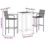 Garden table and stools 3 pcs acacia wood PE rattan black by vidaXL, Garden sets - Ref: Foro24-3295273, Price: 277,39 €, Disc...