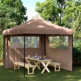 Pop-Up Folding Party Tent with 2 Side Walls Brown by vidaXL, Tents and gazebos - Ref: Foro24-4004925, Price: 143,66 €, Discou...