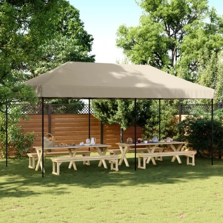 Pop-Up taupe folding party tent 580x292x315 cm by vidaXL, Tents and gazebos - Ref: Foro24-4004938, Price: 168,81 €, Discount: %
