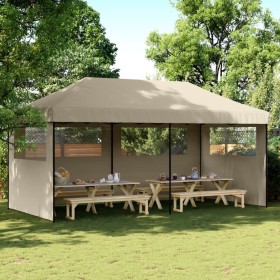 Pop-Up-Faltpartyzelt mit 3 taupefarbenen Seitenwänden von vidaXL, Zelte und Pavillons - Ref: Foro24-4004946, Preis: 206,04 €,...