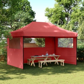 Pop-Up-Partyzelt, faltbar, 3 burgunderfarbene Seitenwände von vidaXL, Zelte und Pavillons - Ref: Foro24-4004971, Preis: 179,1...